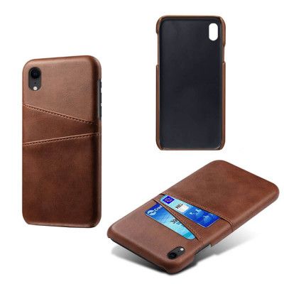 Retro Mobilskal med Kortplatser iPhone XR - Brun