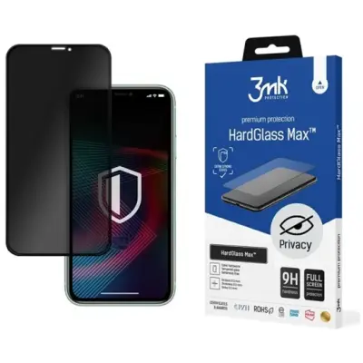 3MK iPhone XS Max Härdat glas Skärmskyd Privacy - Svart