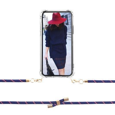 Boom iPhone Xs Max skal med mobilhalsband- Rope RedBlue