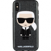 KARL LAGERFELD Ikonik Karl skal för iPhone XS Max, hard case, svart