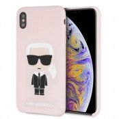 Karl Lagerfeld Silicone Iconic Skal iPhone Xs Max - Ljus Rosa