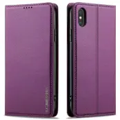 LC.IMEEKE L1 Series iPhone XS Max Plånboksfodral Konstläder - Lila