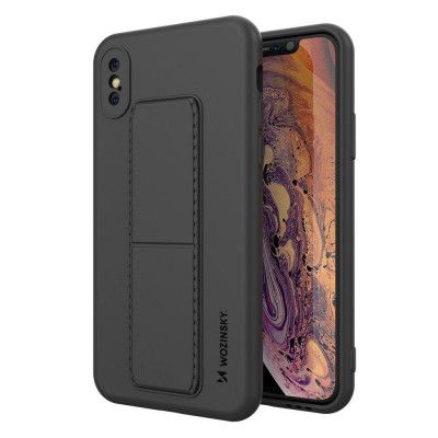 Wozinsky Kickstand Silicone Skal iPhone Xs Max - Svart