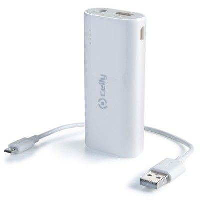 Celly Nödbatteri Powerbank 3600 mAh 1A Vit