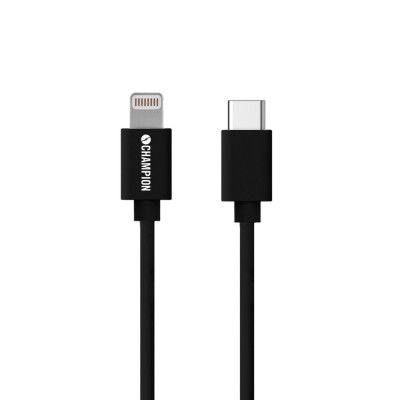 Champion Ladd&Synk kab USB-C till Lightning 1m Svart