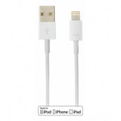 Deltaco lightning kabel till iPad, iPhone och iPod, 2m, MFi - Vit