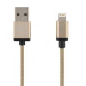 DELTACO Prime USB-synk-/laddarkabel, MFi, Lightning, 1m, guld