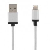 DELTACO Prime USB-synk-/laddarkabel, MFi, Lightning, 1m, silver
