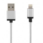 DELTACO PRIME USB-synk-/laddarkabel, MFi, Lightning, 3m, silver