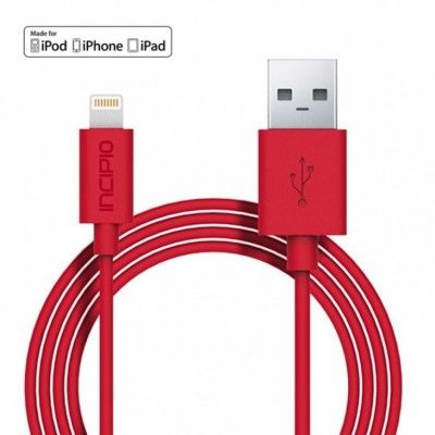 Incipio MFI Ladd & Synk Lightning kabel - 1m - Röd