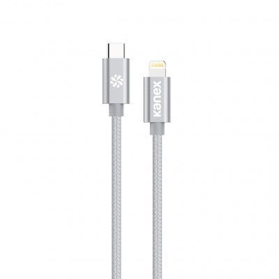 Kanex Durabraid USB-C till Lightningkabel 1m - Silver
