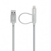 Kanex Premium Lightning + Micro USB-kombination 1,2M kabel, Silver