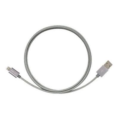 PNY BRAIDED SYNC&CHARGE LIGHTNING 1M SPACE GRAY