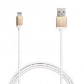 Puro Apple MFI lightning kabel 1m - Guld/Vit