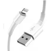 Lightning USB-A till Lightning kabel 5V, 2.1A, 1m - Vit