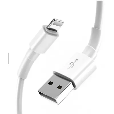 Lightning USB-A till Lightning kabel 5V 2.1A 1m - Vit