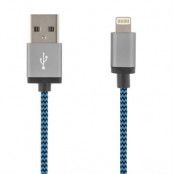 STREETZ USB-synk-/laddarkabel, MFi, Lightning, 3m, blå