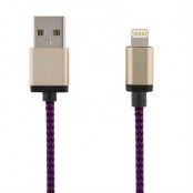 STREETZ USB-synk-/laddarkabel, MFi, Lightning, 3m, lila