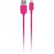 USB-synk-/laddarkabel till iPad, iPhone och iPod, MFi, 1m, rosa