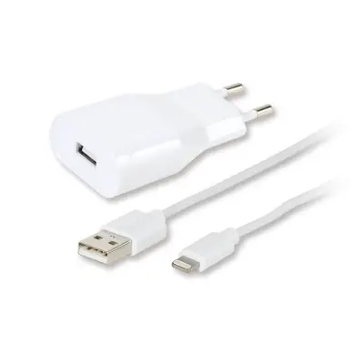 Vivanco USB Hemladdare + lightningkabel 2.4A Vit