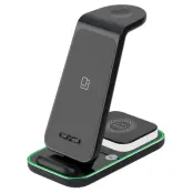 3-i-1 15W trådlös laddare med nattlampa för iPhone, svart