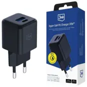 3MK Snabbladdare 20W 1xUSB-A 1XUSB-C PD QC4 Hyper GaN - Svart