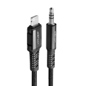 Acefast MFI Ljud Lightning Kabel 1.2m - Svart