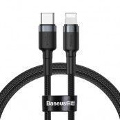BASEUS Cafule Type-C Med Lightning Kabel 100 cm Svart / Grå