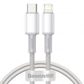 BASEUS Data Pd20W USB-C Lightning kabel 200cm Vit