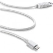 CellularLine USB-synk/laddarkabel, USB typ A ha-Lightning ha, 1m, vit