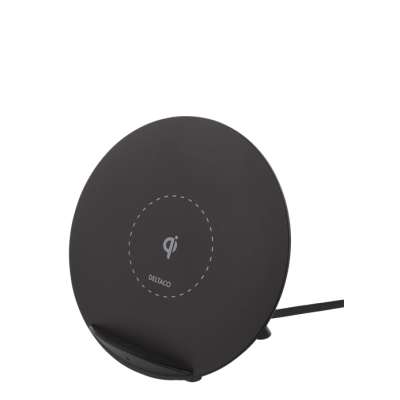 DELTACO Qi snabbladdare för iPhone och Android - Svart