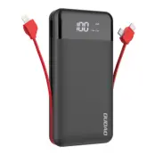 Dudao Powerbank K1Pro 20000mAh med inbyggda Kablar - Svart
