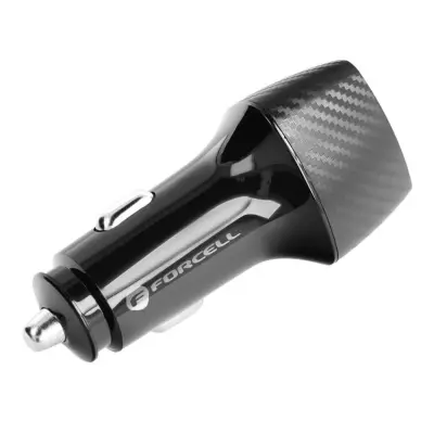 Forcell Billaddare USB 18W Till Typ-C Kabel 20W - Svart