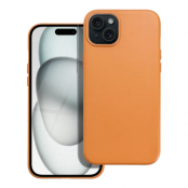 iPhone 15 Mobilskal Magsafe Läder - Orange