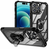 iPhone 15 Pro Max Mobilskal Ringhållare Elektropläterat - Svart