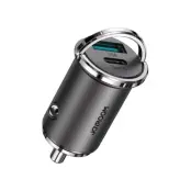 Joyroom mini dual port USB Type C/USB 45 W 5 A car charger Grå