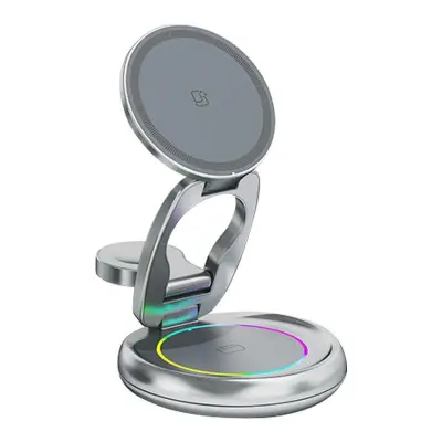 LFX-208 3-i-1 Trådlös Laddare 15W Snabbladdning för iPhone - Grå