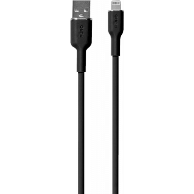 Puro USB-A till Lightning Kabel Icon Soft - Svart