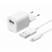Deltaco Väggladdare med USB-A till Lightningkabel 1m - Vit