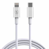 SiGN USB-C till Lightning-kabel 1m, MFi, 2.4A, 20W - Vit
