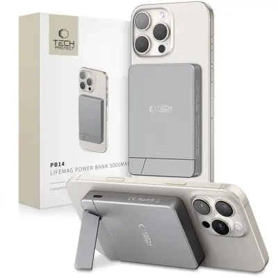 Tech-Protect Magsafe Powerbank 5000mAh PB14 LifeMag - Grå
