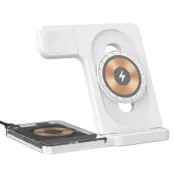 U17-A 5-i-1 Fällbar Magnetisk Trådlös Laddare för iPhone - Vit