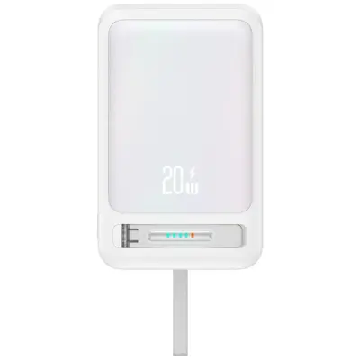 USAMS Magnetisk Trådlös Powerbank 10000mAh CD219 XM - Vit