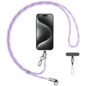 USAMS USB-C Till Lightning Kabel 1.2m Lanyard - Lila