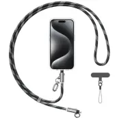 USAMS USB-C Till Lightning Kabel 1.2m Lanyard - Svart