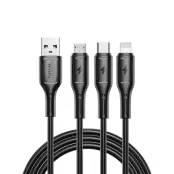 WIWU 3in1 USB-A Till Lightning, USB-C, Micro-USB Kabel 3.1A Starlink Series