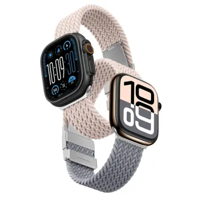 [2-Pack]AmazingThing Apple Watch 42mm Armband Blend - Grå/Rosa