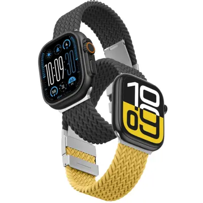 [2-Pack]AmazingThing Apple Watch 45/46/49mm Armband Blend - Gul/Svart