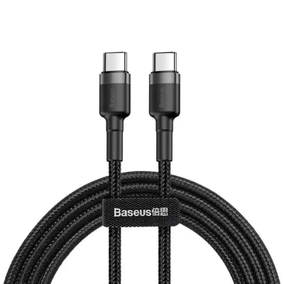 Baseus PD USB-C till USB-C kabel 60W 2m - Svart/Grå