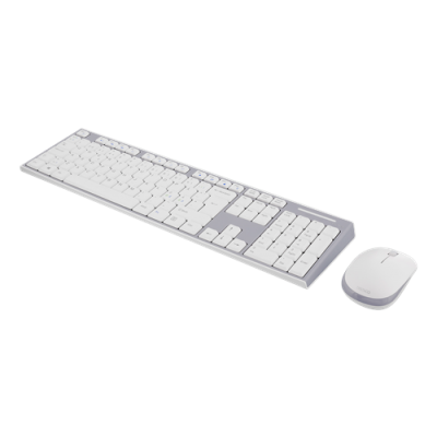 DELTACO trådlöst tangentbord och mus, vit/grå